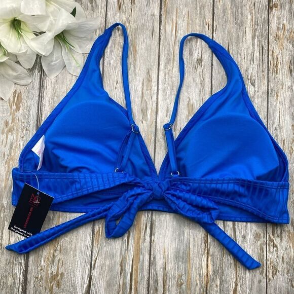 Ribbed Plunge Bikini Top, Size XXL - Picture 2 of 9